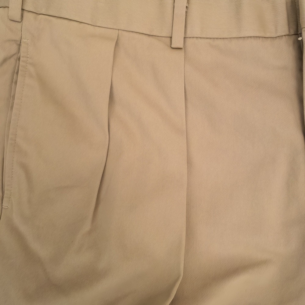 Ben Silver English Drills Pants Men's 42 Khaki Pleated Cuffed USA FITS 40x26.5 - Picture 7 of 15